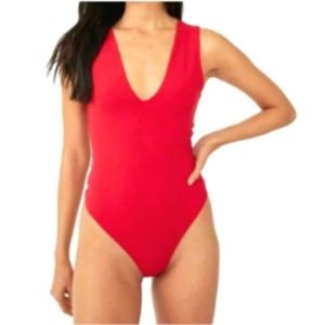 🎉HP🎉Free People Keep it Sleek Bodysuit in Pink Poinsettia Sz S